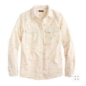 J Crew Gold Star Ecru Shirt size S